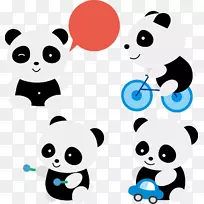 大熊猫红熊猫熊可爱的剪贴画-可爱的熊猫
