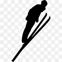 滑雪、滑雪板、滑雪板、跳板-黑色滑雪板