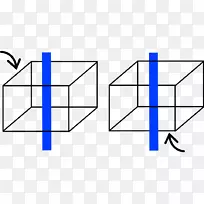 Necker立方体不可能立方体光学错觉-空间蓝色双箭头