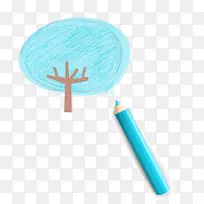 铅笔-儿童绘制的树信息框