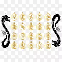 龙贴图案生肖龙图腾护身符