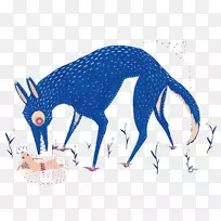 灰狼非洲野狗插图-绘狼母图案