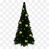 圣诞树，圣诞装饰，冷杉-用鲜花装饰的圣诞树