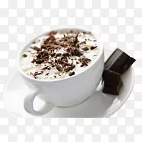 热巧克力奶油咖啡8摩卡牛奶白陶瓷杯热可可巧克力片