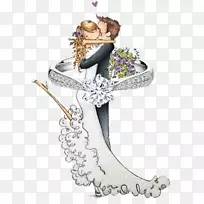 新娘戒指橡胶邮票钻石插图-新娘和新郎的戒指