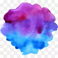 水彩画喷溅艺术插图-彩色水墨效果