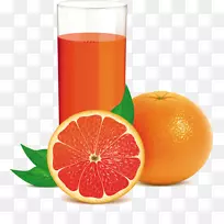 果汁柚子剪贴画-红柠檬和柠檬水形象