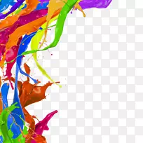 水彩画颜料-彩色颜料无飞溅拉PNG图像