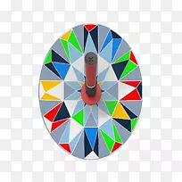 工业设计平面设计艺术手电筒.圆形彩色转台