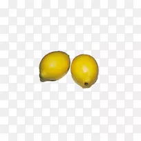 柠檬黄色水果-两个黄色柠檬