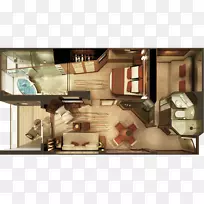 挪威史诗游轮套房别墅挪威邮轮线-室内设计单人公寓
