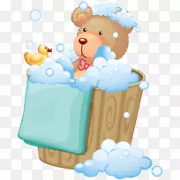 热水浴缸浴室浴缸插图-熊卡通浴缸