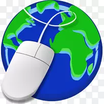 互联网接入宽带网页设计电子邮件-地球鼠标