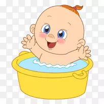 婴儿沐浴画婴儿淋浴夹艺术-婴儿浴
