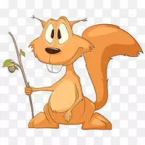 啮齿类绘画动物插图-创意卡通狐狸