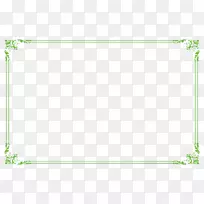 矩形方绿色藤蔓边缘夹扣自由图形