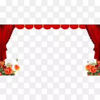 窗帘花卉设计纺织舞台喜庆花期窗帘