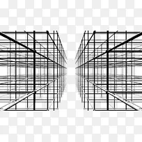 黑白抽象艺术几何四角图案超空间黑色框架