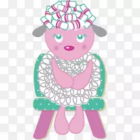 粉红剪贴画-可爱羔羊