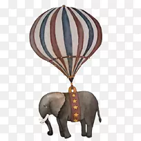 印度象热气球-热气球拉象