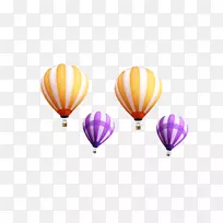 热气球.热气球紫白PNG材料