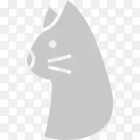 黑白字体雕猫