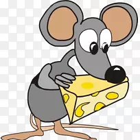 老鼠通心粉和奶酪卡通剪贴画-老鼠抱着蛋糕