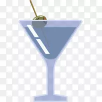 马提尼鸡尾酒装饰酒夹艺术.蓝色果汁