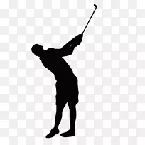 高尔夫剪影-打高尔夫球的人