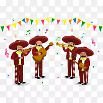 墨西哥艺术插画-墨西哥乐队