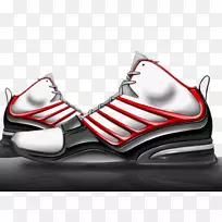 鞋耐克运动鞋.红色条纹手绘篮球鞋
