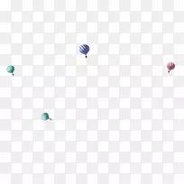紫色图案热气球浮动创意透视