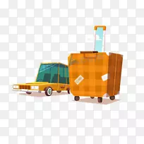 旅游网站手提箱公路旅行-卡通复古行李