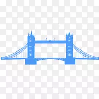 墨尔本天际线剪影-天蓝色桥楼