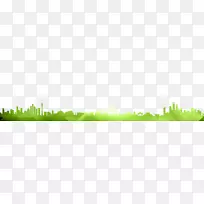 麦草草坪能源墙纸-绿色城市剪影
