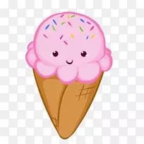 冰淇淋锥巧克力冰淇淋草莓冰淇淋卡通冰淇淋锥