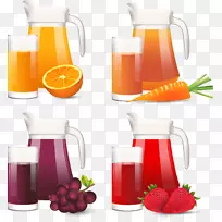 橙汁草莓汁葡萄汁-夏季水果时间果汁
