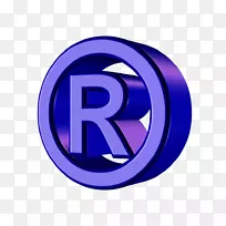 注册商标符号.字母r的三维图像圆圈