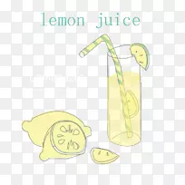 柠檬汁饮料.柠檬汁和柠檬汁的手绘背景