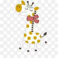 长颈鹿插图-可爱的长颈鹿