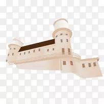 建筑卡通插图-白色城堡