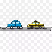 卡通道路-道路上的汽车卡通巴士