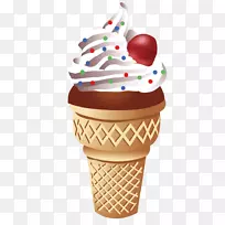 冰淇淋圆锥冰淇淋巧克力冰淇淋艺术圆锥体