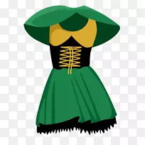 服装-绿色公主服装