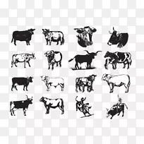 得克萨斯州长角牛夹艺术-乳牛