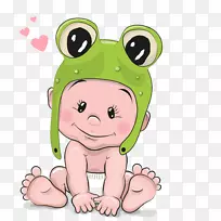 婴儿卡通插图-青蛙宝宝