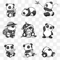 大熊猫剪贴画-大型收藏熊猫