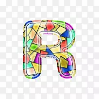 插图-彩色玻璃字母r