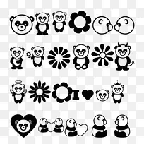 大熊猫熊夹艺术-可爱熊猫载体材料