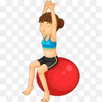 皇室-免费健身球类插图-妇女做瑜伽